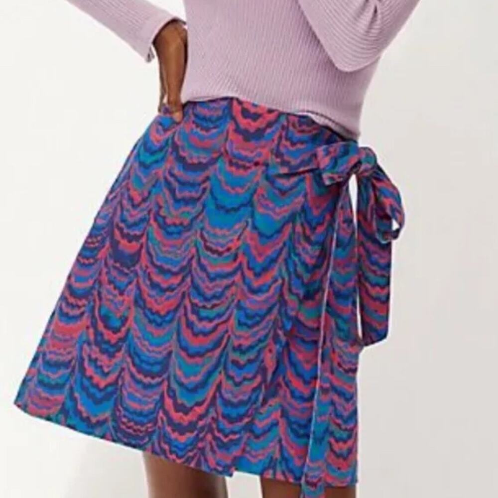 Anthropologie Porridge Blue Iris Wrap Mini Skirt Sz M